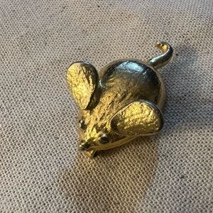 VINTAGE Mimi Di Niscemi Mice Belt Buckle Gold Tone!